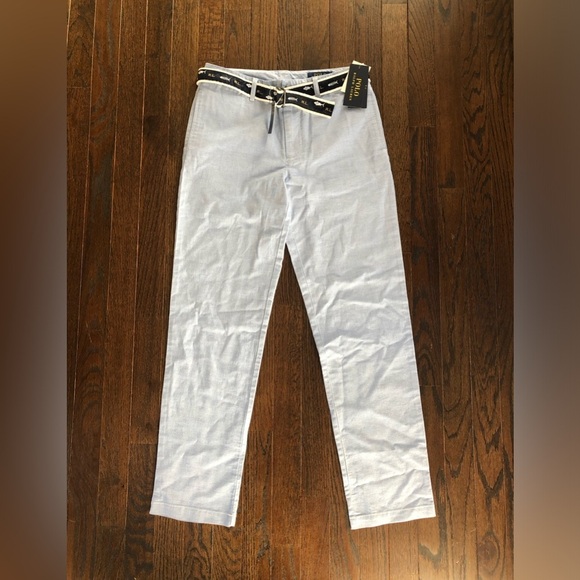 Polo Ralph Lauren Other - Polo Ralph Lauren Boys 16Y Blue Khaki 4-Pocket Pants w/R.L. Fish/Shark Belt -NWT
